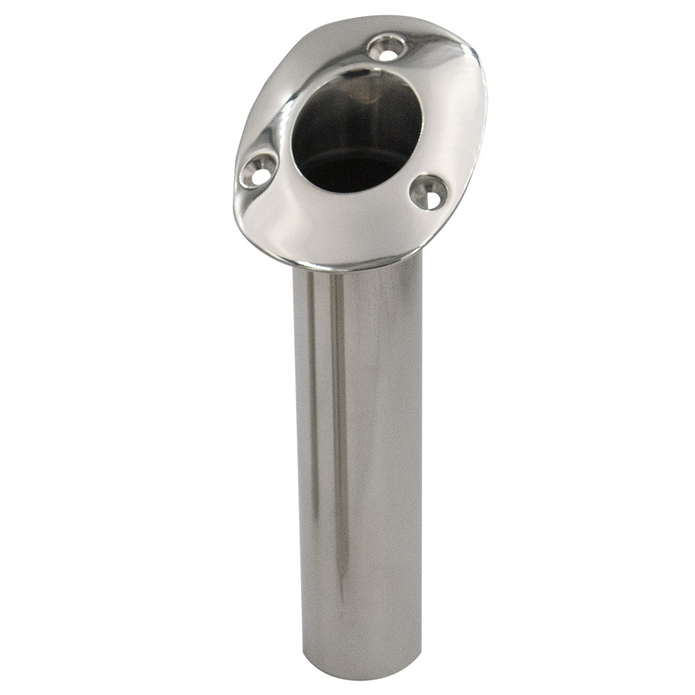 C.E. Smith 70 Series Standard Flush Mount Rod Holder - 30 Degree - Stainless Steel - Cast Bottom - Black Liner [536720C]