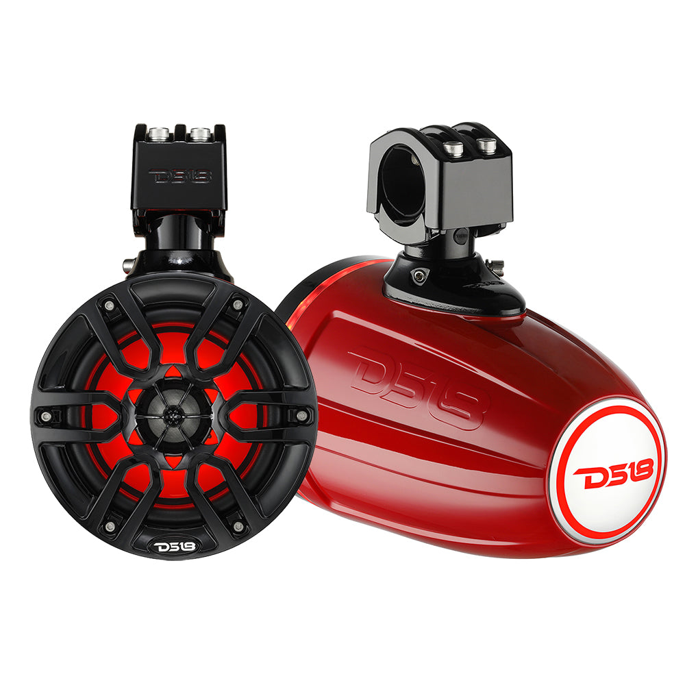 DS18 X Series HYDRO 6.5" Wakeboard Pod Tower Speakers w/RGB LED Light - 300W - Red [NXL-X6TP/RD]