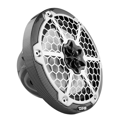 DS18 HYDRO 8" 2-Way Marine Speakers w/RGB LED Lights 450W - Black Carbon Fiber [CF-8]