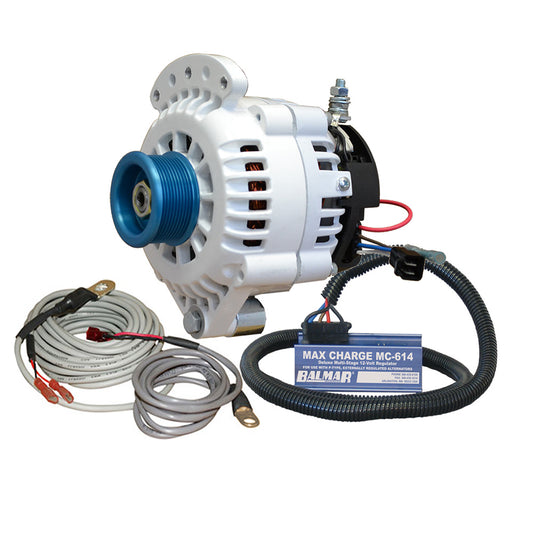 Balmar Alternator 100 AMP Kit 12V 1-2" Single Foot Spindle Mount J10 Pulley Regulator  Temp Sensor [621-VUP-MC-100-J10]